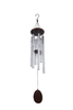 35in Brown Wood Silver Printed Aluminum Tube Wind Chimes