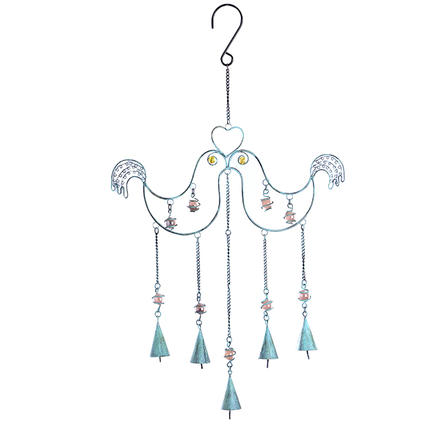  Bird shaped light blue bell wind chime 