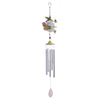 34 inch nature series solar powered silver aluminum tube wind chime