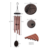 32in Ash Wood Wind Chimes Hanging Red Bronze Aluminum Pipe