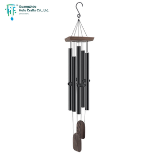 5 Pipes Wooden Square Roof Music Gift Wind Chimes