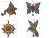 34-inch Garden Series Resin Butterfly, Sun, Frog, Hummingbird Red Copper Aluminum Wind Chime