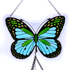 34 inch Hand painted glass butterfly wind chime