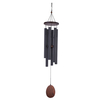 36in Brown Wood Top Hanging Black Aluminum Pipe